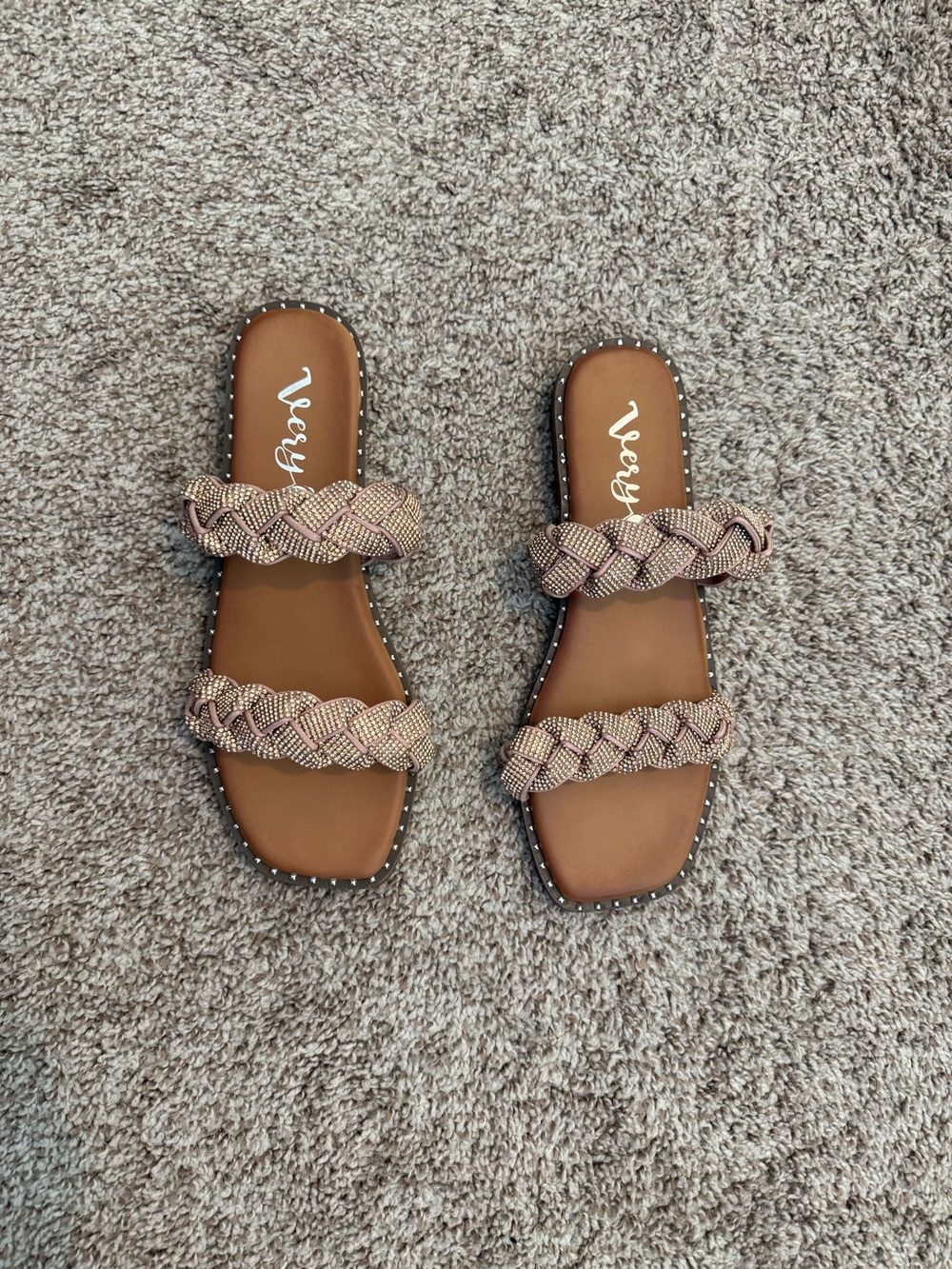 Very G Braided Double-Strap Slide Sandal in Blush